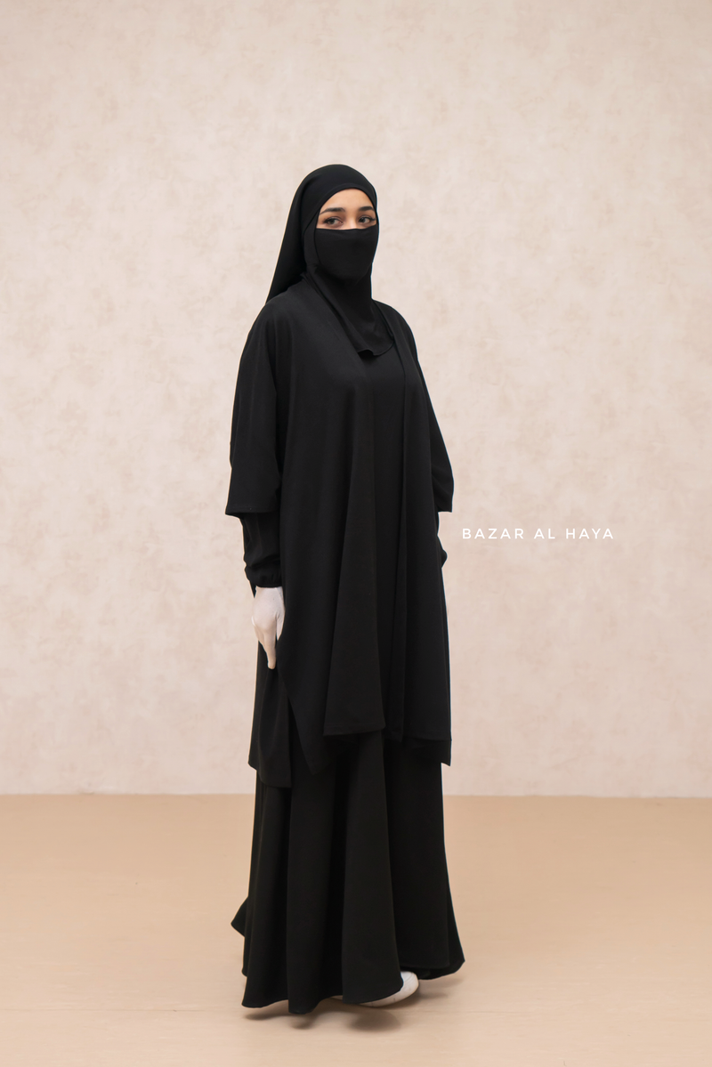 Black Taima Warm Cardigan - Comfy Oversized- Premium Acrylic Cashmere