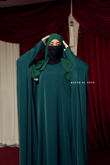 Emerald Faraasha Butterfly Wide Abaya - Silk Crepe