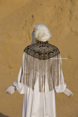 Bridal Gold & Black Bisser Cape - Costume Jewelry Poncho