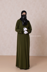 Olive Salam Abaya - Flowy & Relaxed Fit