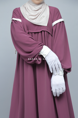 Mubina Grape Tiered Abaya Dress - Loose & Wide In Nidha