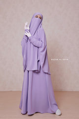 Lilac Yasmin Two Piece Jilbab With Dress & Khimar - Loose Style & Light Soft Breathable