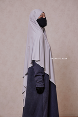 Silver Eliza Long Triangle Diamond Khimar - Soft Cotton