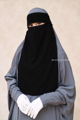 Flap Black Single Niqab - Super Breathable Veil