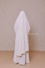 White Hoor - Two Piece Jilbab With Skirt- Long & Loose