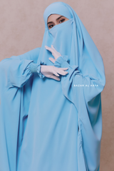 Baby Blue Hoor - Two Piece Jilbab With Skirt- Long & Loose