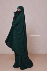 Emerald Jahida Two Piece Jilbab With Loose Pants Set - Skirt-Style Shalwar