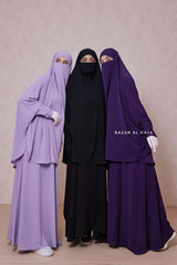 Yasmin Two Piece Jilbab With Dress & Khimar - Loose Style & Light Soft Breathable