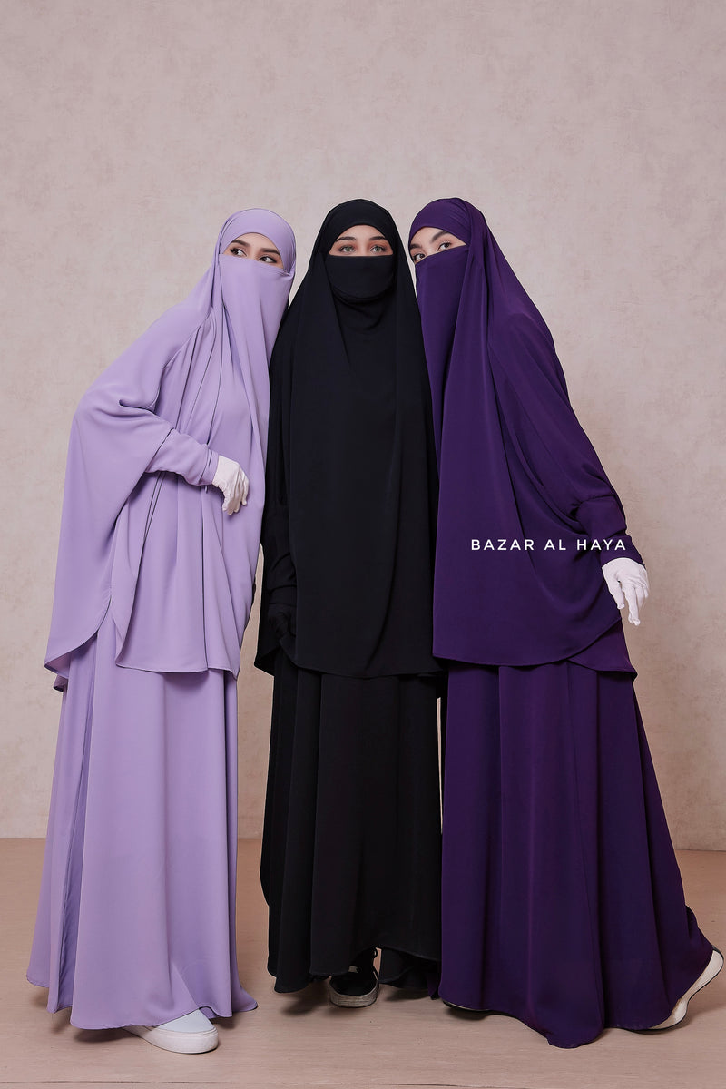 Yasmin Two Piece Jilbab With Dress & Khimar - Loose Style & Light Soft Breathable