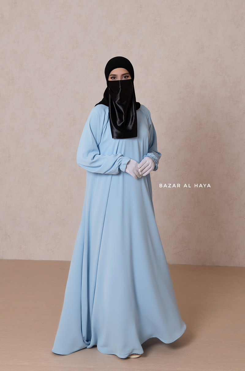 Baby Blue Salam Abaya - Loose & Wide In Nidha