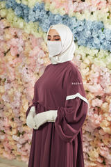 Grape Mubina Tiered Abaya Dress - Loose & Wide In Nida