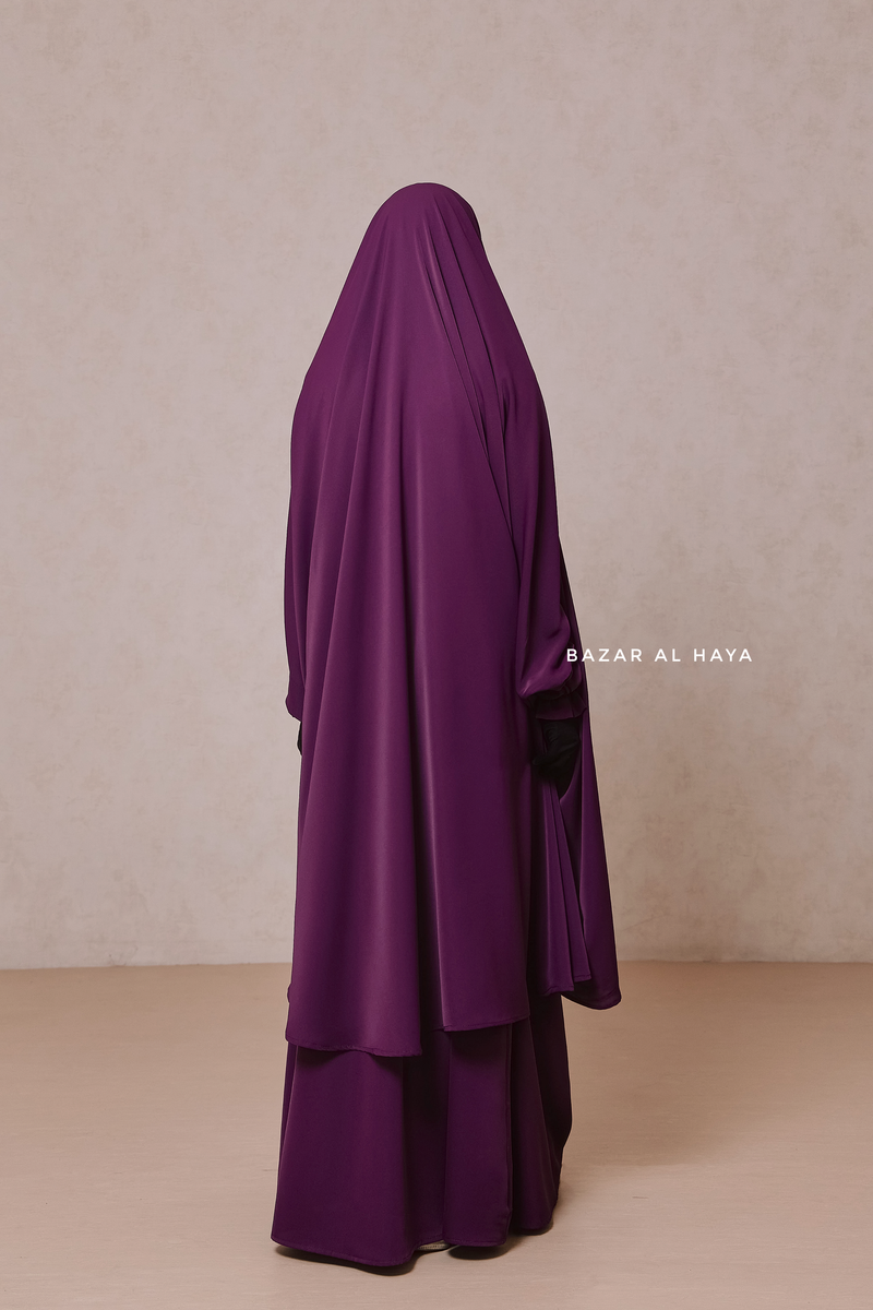 Purple Hoor - Two Piece Jilbab With Skirt- Long & Loose