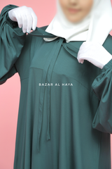 Eliza Emerald Cotton Super Soft & Breathable Abaya Dress - Cozy