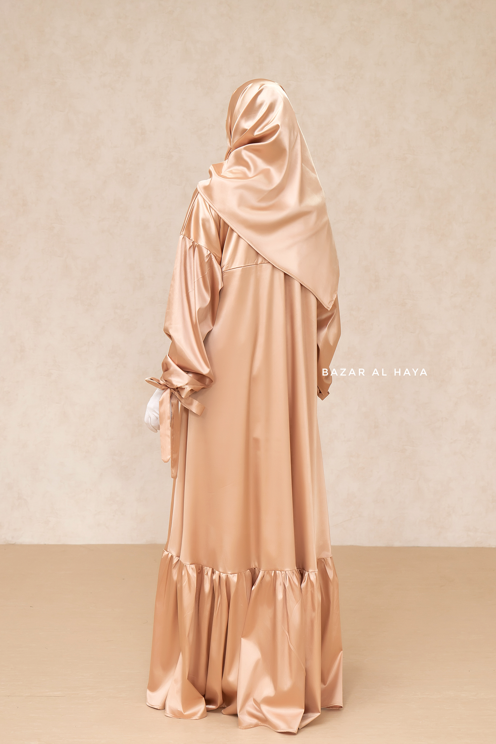 slim fit dress slacks Luxury Hijab Wedding Dress, Sparkly Beaded Modest Bridal Gown, Long Sl –  Fatma Sevildi Couture main image 1
