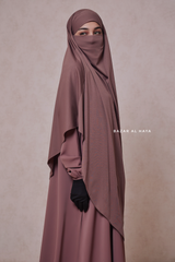 Coffee Eliza Long Triangle Diamond Khimar - Soft Cotton