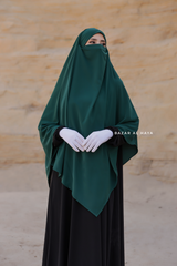 Mubarak Emerald Long Triangle Diamond Khimar - Nidha Extra Long