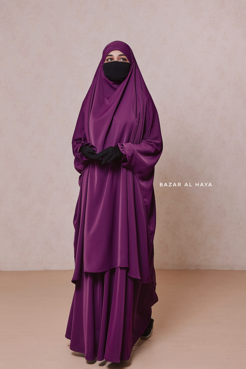 Purple Hoor - Two Piece Jilbab With Skirt- Long & Loose