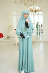 Eliza Two Piece Abaya & Khimar Set in Mint Cotton Super Soft & Breathable - Cozy