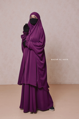 Purple Hoor - Two Piece Jilbab With Skirt- Long & Loose