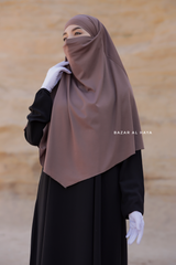 Coffee Eliza Diamond Khimar - Stretch Cotton - Medium