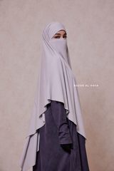 Silver Eliza Long Triangle Diamond Khimar - Soft Cotton