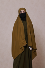 Olive Tie Back Scarf & Khimar - Long Rectangle Shape - Style & More