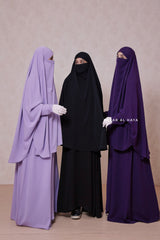 Yasmin Two Piece Jilbab With Dress & Khimar - Loose Style & Light Soft Breathable