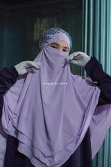 Lilac Aiza Three Layered Diamond Khimar - Premium Stretch