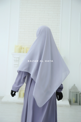 Silver Square Scarf With Half Niqab Set - Super Breathable - Quality