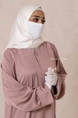 Dusty Rose Madina Abaya - Soft Relaxed Fit - Mediumweight Silk Crepe