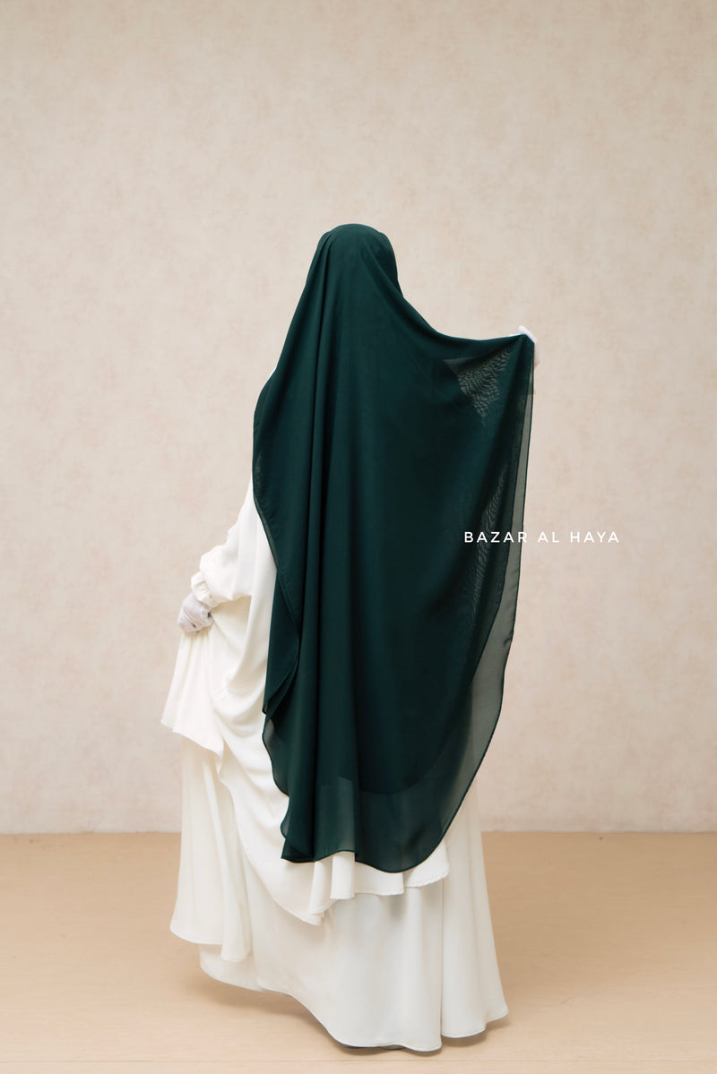Emerald Two Layer Niqab - Long & Wide - Super Breathable Veil