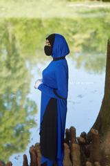 Royal Blue Modest Swimwear Three Piece Set With Swimdress, Khimar, & Pants - Enjoy The Comfort