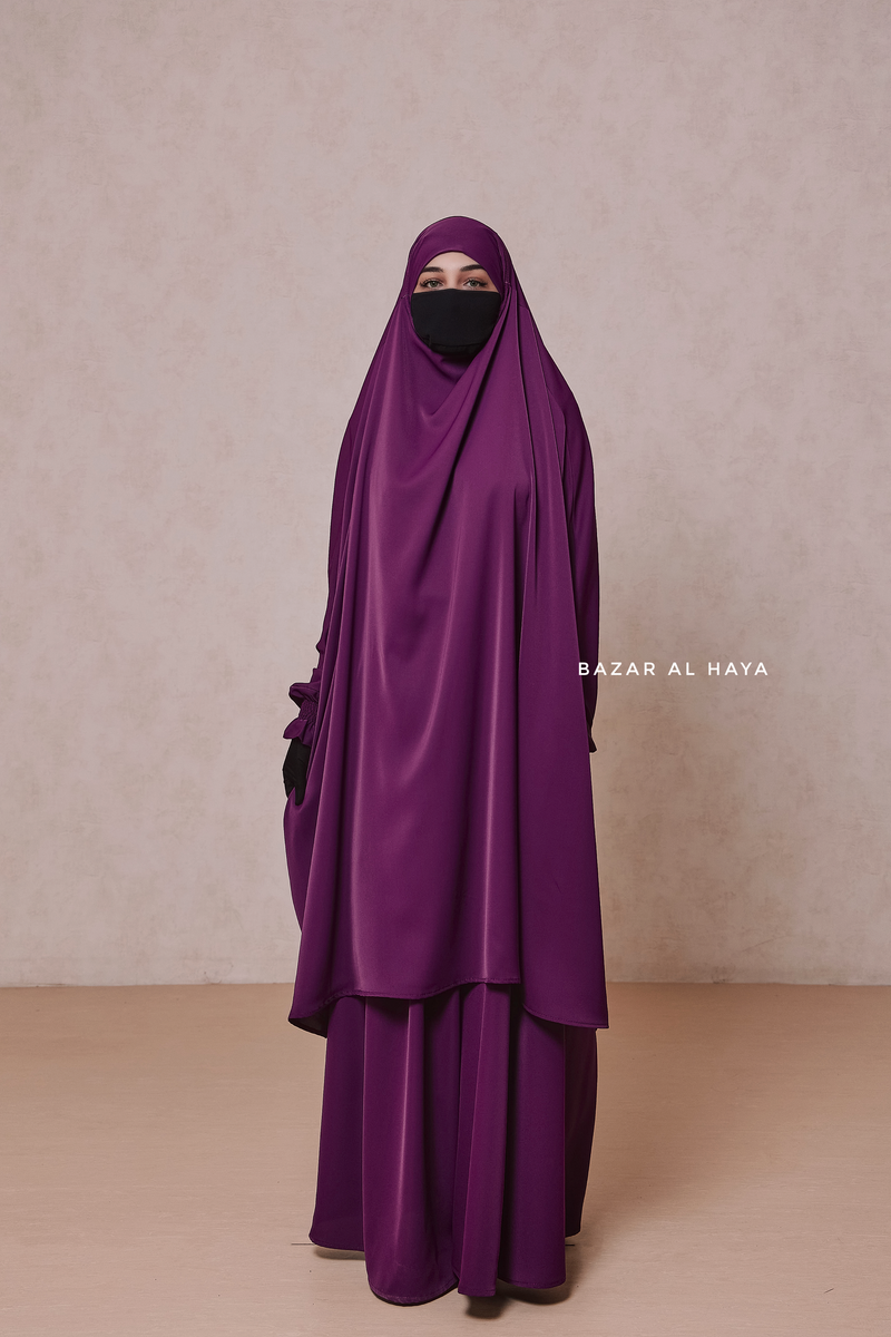 Purple Hoor - Two Piece Jilbab With Skirt- Long & Loose