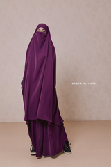 Purple Hoor - Two Piece Jilbab With Skirt- Long & Loose