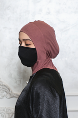 Taupe Rose Neck Cover Underscarf In Cotton - Super Breathable & Soft