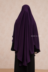Marwad Maxi Round Diamond Khimar In Purple - Crepe, Cotton Extra Long