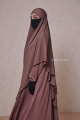 Coffee Eliza Long Triangle Diamond Khimar - Soft Cotton