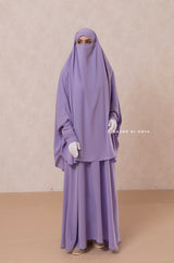 Yasmin Lilac Two Piece Jilbab With Dress & Khimar - Long & Loose Style, Light Soft Breathable Fabric