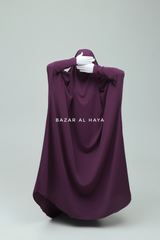 Sarah One Piece Purple Jilbab - Zipper Sleeves - Silk Crepe