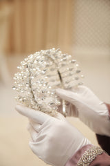 Luxurious Crystal Bridal Headband - Handmade