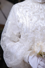 Rana Bridal Silk Gown Abaya & Lace Cloak Set For Walima & Wedding