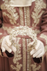 Elegant Crystal Bridal Headband - Handmade