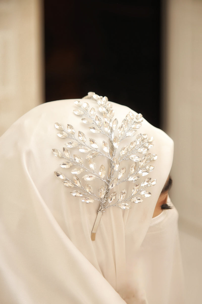 Gleaming Crystal Bridal Headband - Handmade
