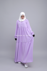 Lavender Saha Abaya - Elegant With Front Buttons - Nida