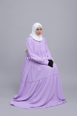 Lavender Saha Abaya - Elegant With Front Buttons - Nida