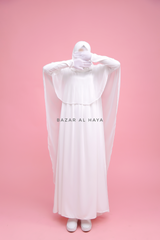 Bajaa Swan White Luxury Dress For Walima Wedding & Muslim Party