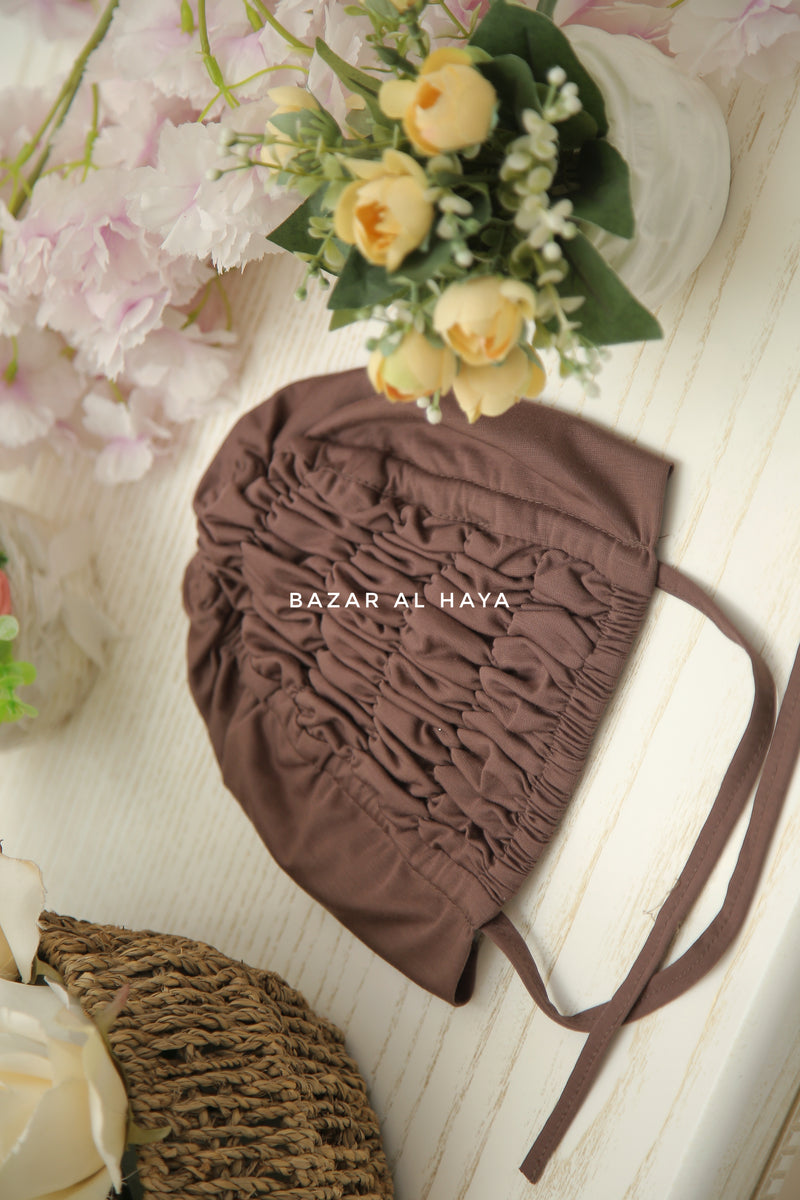 Classic Brown Underscarf In Cotton Jersey - Super Breathable & Soft