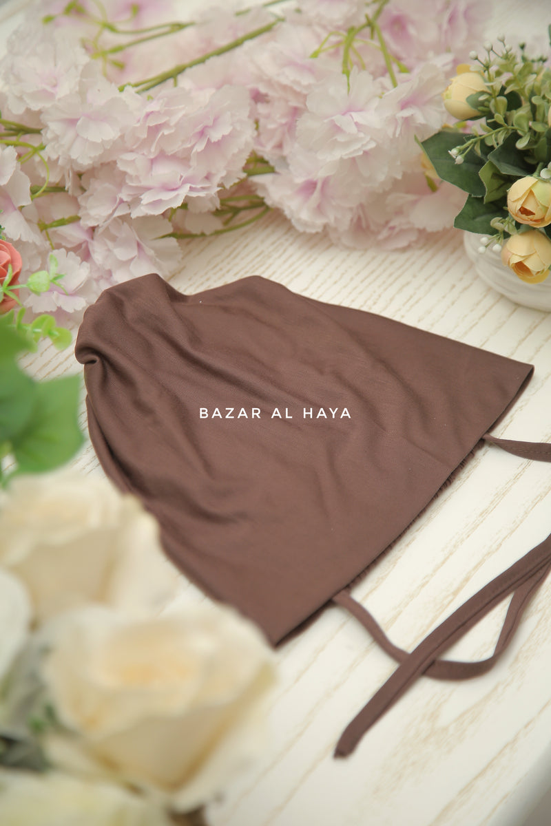 Classic Brown Underscarf In Cotton Jersey - Super Breathable & Soft