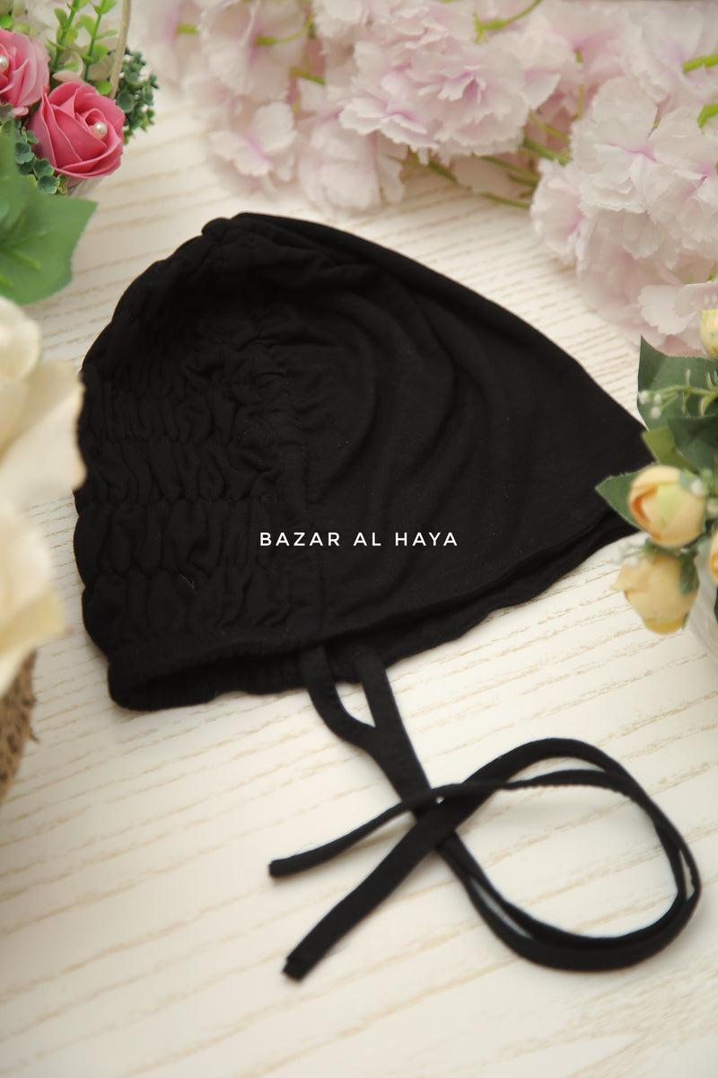 Classic Black Underscarf In Cotton Jersey - Super Breathable & Soft