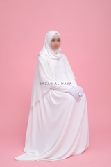Bajaa Swan White Luxury Dress For Walima Wedding & Muslim Party
